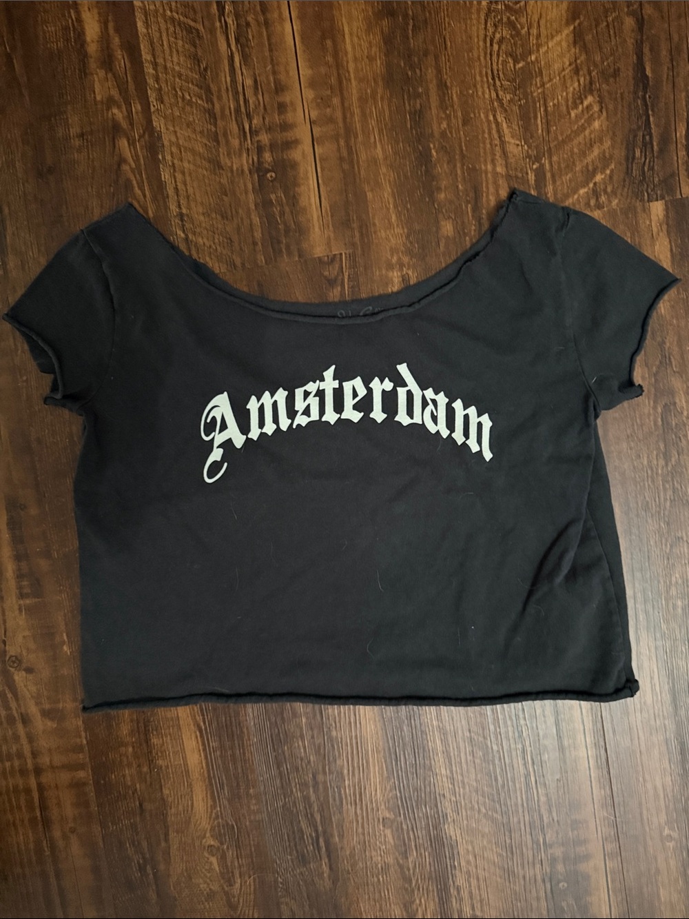 PacSun Black 'Amsterdam' Scoop Neck Crop Top